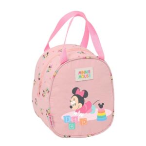 safta minnie mouse baby bolsa isotermica asa de mano cremallera 19x22x14cm color rosa pastel