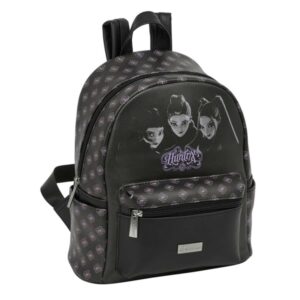 safta k pop demon hunters song mini mochila bolsillo frontal y lateral cremallera hombreras ajustables asa superior compacta y ligera 24x28x12cm color negro