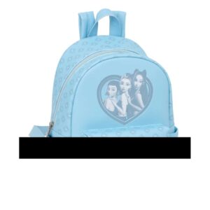 safta k pop demon hunters secret mini mochila bolsillo frontal y lateral cremallera hombreras ajustables asa superior compacta y ligera 24x28x12cm color azul claro