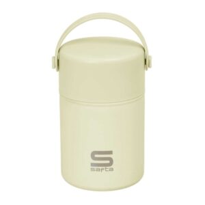safta termo para alimentos acero inoxidable cuchara plegable base de silicona asa superior 12h caliente 24h frio acero inoxidable 10.5x17x10.5cm color crema