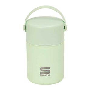 safta termo para alimentos acero inoxidable cuchara plegable base de silicona asa superior 12h caliente 24h frio acero inoxidable 10.5x17x10.5cm color menta