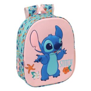 safta stitch mochila 3d portabotellas hombreras acolchadas asa de mano superior 27x33x10cm color rosa