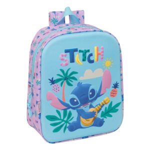 safta stitch mochila guarderia 3d 6l cremallera asa de mano 22x27x10cm color azul pastel