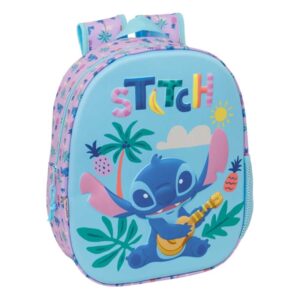 safta stitch mochila 3d portabotellas hombreras acolchadas asa de mano superior 27x33x10cm color azul pastel