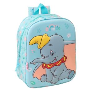 safta dumbo mochila guarderia 3d 6l cremallera asa de mano 22x27x10cm color azul pastel