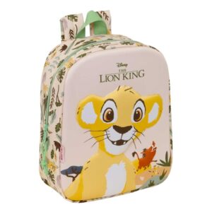 safta el rey leon mochila guarderia 3d 6l cremallera asa de mano 22x27x10cm color melocoton claro
