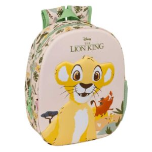 safta el rey leon mochila 3d portabotellas hombreras acolchadas asa de mano superior 27x33x10cm color melocoton claro