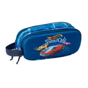 safta hot wheels portatodo 3d 2 compartimentos con cremallera asa lateral capacidad 1l 21x8x6cm color azul marino