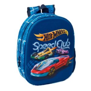 safta hot wheels mochila 3d portabotellas hombreras acolchadas asa de mano superior 27x33x10cm color azul marino