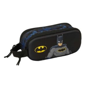 safta batman portatodo 3d 2 compartimentos con cremallera asa lateral capacidad 1l 21x8x6cm color negro
