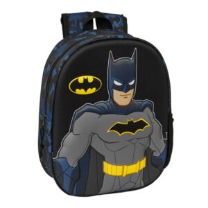 safta batman mochila 3d portabotellas hombreras acolchadas asa de mano superior 27x33x10cm color negro