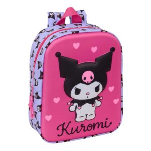 safta kuromi mochila guarderia 3d 6l cremallera asa de mano 22x27x10cm color magenta