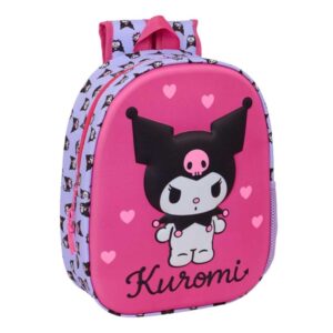 safta kuromi mochila 3d portabotellas hombreras acolchadas asa de mano superior 27x33x10cm color magenta