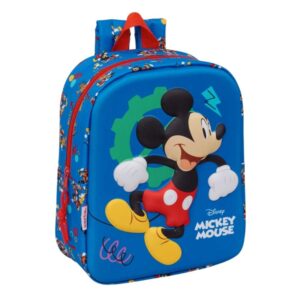 safta mickey mouse mochila guarderia 3d 6l cremallera asa de mano 22x27x10cm color azul oscuro