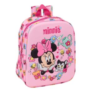 safta minnie mouse mochila guarderia 3d 6l cremallera asa de mano 22x27x10cm color rosa