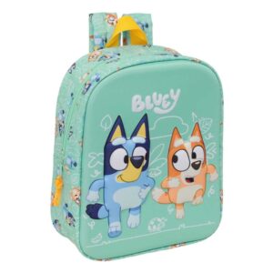 safta bluey mochila guarderia 3d 6l cremallera asa de mano 22x27x10cm color menta