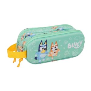 safta bluey portatodo 3d 2 compartimentos con cremallera asa lateral capacidad 1l 21x8x6cm color menta