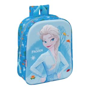 safta frozen 3d mochila guarderia 3d 6l cremallera asa de mano 22x27x10cm color azul claro