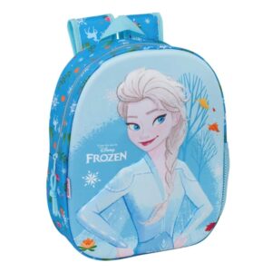 safta frozen 3d mochila 3d portabotellas hombreras acolchadas asa de mano superior 27x33x10cm color azul claro
