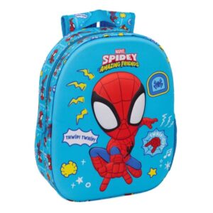 safta spidey mochila 3d portabotellas hombreras acolchadas asa de mano superior 27x33x10cm color azul
