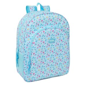 safta blackfit8 petalos mochila adaptable a carro bolsillo frontal portabotellas cremallera con doble tirador asa de mano hombreras y espalda acolchada 33x42x14cm color azul claro