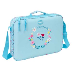 safta blackfit8 petalos maletin con cremallera bandolera ajustable asa forrada doble tirador fondo semirigido 38x28x6cm color azul claro