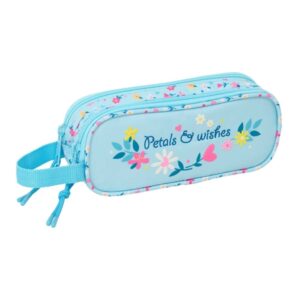 safta blackfit8 petalos portatodo 2 compartimentos con cremallera asa lateral capacidad 1l 21x8x6cm color azul claro