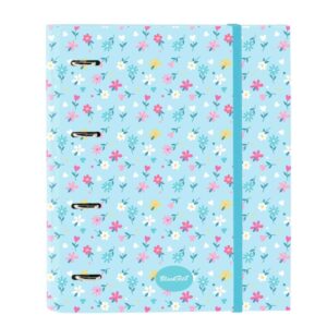safta blackfit8 petalos carpeta de 4 anillas de 35mm recambio de 100 hojas a4 cuadricula de 5x5mm 80g/m2 separadores internos goma elastica 27x32x3.5cm color azul claro