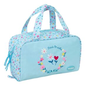 safta blackfit8 petalos neceser rectangular organizadores con compartimentos asas de mano bolsillo interior con cremallera doble tirador 31x14x19cm color azul claro