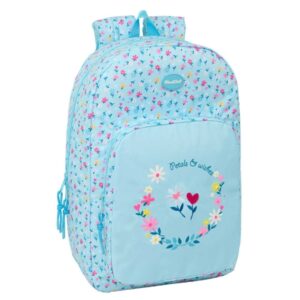 safta blackfit8 petalos mochila 19l adaptable a carro bolsillo frontal espalda acolchada cremallera con doble tirador asa de mano hombreras ergonomicas 30x46x14cm color azul claro