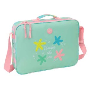 safta estrellas maletin con cremallera bandolera ajustable asa forrada doble tirador fondo semirigido 38x28x6cm color verde
