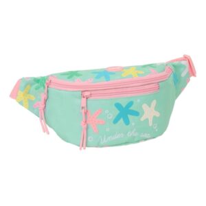 safta estrellas bolsa de cintura cremallera cintas ajustables cierre de pvc bolsillo frontal 23x12x9cm color verde