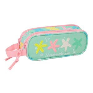 safta estrellas portatodo 2 compartimentos con cremallera asa lateral capacidad 1l 21x8x6cm color verde