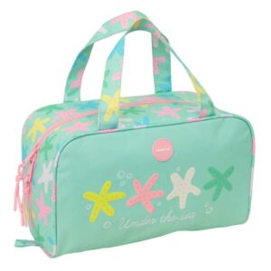 safta estrellas neceser rectangular organizadores con compartimentos asas de mano bolsillo interior con cremallera doble tirador 31x14x19cm color verde