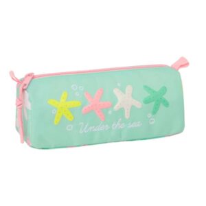 safta estrellas portatodo 1 compartimento con cremallera 21x8x7cm color verde