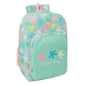 safta estrellas mochila 19l adaptable a carro bolsillo frontal espalda acolchada cremallera con doble tirador asa de mano hombreras ergonomicas 30x46x14cm color verde