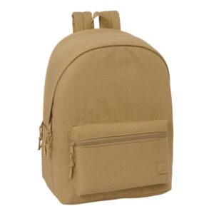 safta basic mochila para portatiles hasta 15.6" antirrobo bolsillo para tablet hasta 11" asa de mano conector usb acolchada 31x44x18cm color marron