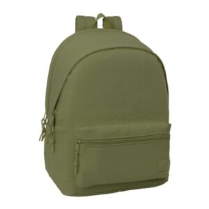 safta basic mochila para portatiles hasta 15.6" bolsillo para tablet hasta 11" antirrobo asa de mano conector usb cremallera doble tirador acolchada 31x44x18cm color verde