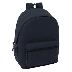 safta basic mochila para portatiles hasta 15.6" bolsillo para tablet hasta 11" antirrobo asa de mano conector usb cremallera doble tirador acolchada 31x44x18cm color azul oscuro