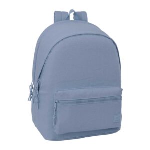 safta basic mochila para portatiles hasta 15.6" bolsillo para tablet hasta 11" antirrobo asa de mano conector usb cremallera doble tirador acolchada 31x44x18cm color azul azafata