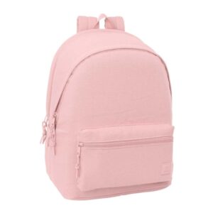 safta basic mochila para portatiles hasta 15.6" antirrobo bolsillo para tablet hasta 11" asa de mano conector usb acolchada 31x44x18cm color rosa