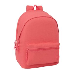 safta basic marsala mochila para portatiles hasta 15.6" bolsillo para tablet hasta 11" antirrobo asa de mano conector usb cremallera doble tirador acolchada 31x44x18cm color coral