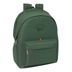 safta spagnolo mochila para portatiles hasta 15.6" antirrobo bolsillo para tablet hasta 11" asa de mano conector usb acolchada 31x44x18cm color verde oscuro