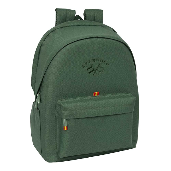 safta spagnolo mochila para portatiles hasta 15.6" antirrobo bolsillo para tablet hasta 11" asa de mano conector usb acolchada 31x44x18cm color verde oscuro
