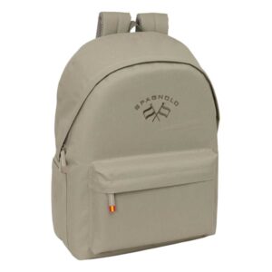 safta spagnolo mochila para portatiles hasta 15.6" bolsillo para tablet hasta 11" antirrobo asa de mano conector usb cremallera doble tirador acolchada 31x44x18cm color marron claro