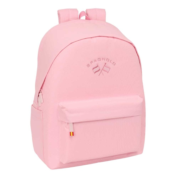 safta spagnolo mochila para portatiles hasta 15.6" antirrobo bolsillo para tablet hasta 11" asa de mano conector usb acolchada 31x44x18cm color rosa
