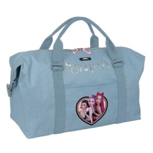 safta k pop demon hunters huntr/x bolsa de fin de semana bandolera ajustable bolsillo frontal cremallera bidireccional asas de mano 50x29x22cm color azul claro