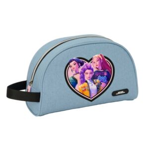 safta k pop demon hunters huntr/x neceser adaptable a carro asa de mano lateral bolsillo interior con cremallera 28x18x10cm color azul claro