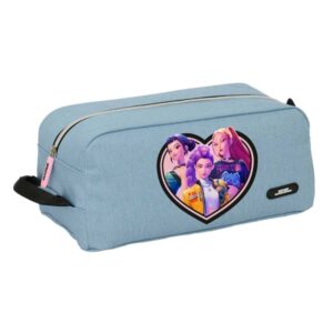 safta k pop demon hunters huntr/x zapatillero capacidad 9l asa de mano lateral 34x15x18cm color azul claro