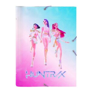 safta k pop demon hunters carpeta clasificadora formato folio cierre con gomas elasticas tapas duras forradas 26x33.5x4cm multicolor